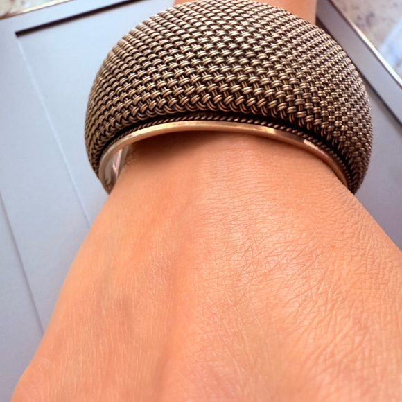 MASSIVE ARTISAN DOME BASKET WEAVE STERLING SILVER BEHNAM CUFF BRACELET 117g - Picture 12 of 13